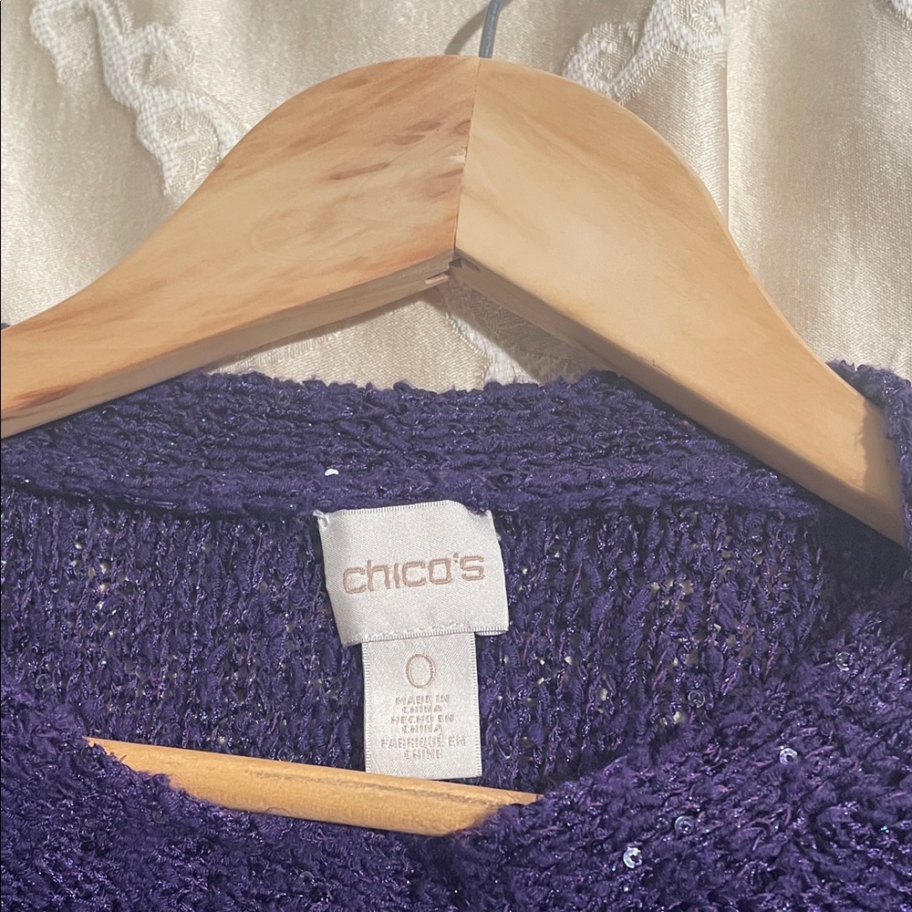 Chico's Rich Purple Women's Crew Neck Sweater